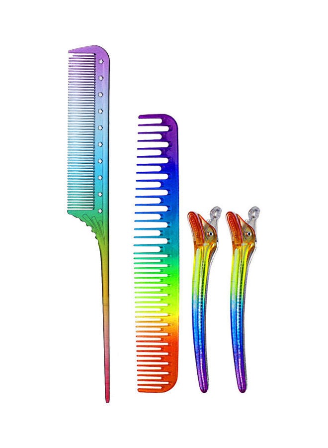 NIBEMINENT 4-Piece Hairdressing Combs Set Multicolour - Image 1