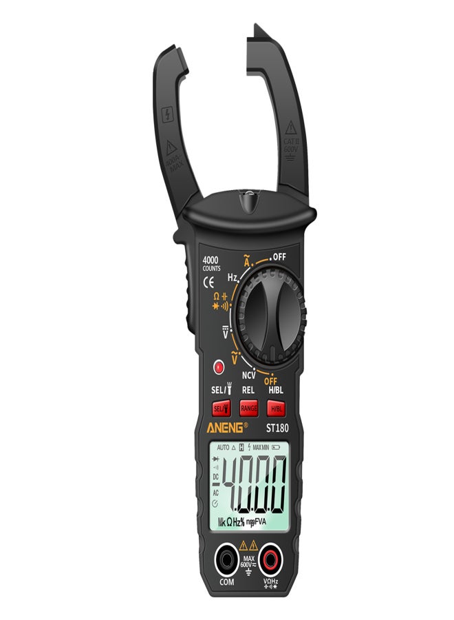 ANENG ST180 4000 Counts Digital Clamp Meter Multimeter Clamp Multimeter Voltmeter Ammeter AC DC Voltage AC Current Meter NCV Tester Universal Meter Tester Current Clamp Tester -30~1000℃ Temperature Resistance Capacitance Frequency Diode Measurement - Image 3