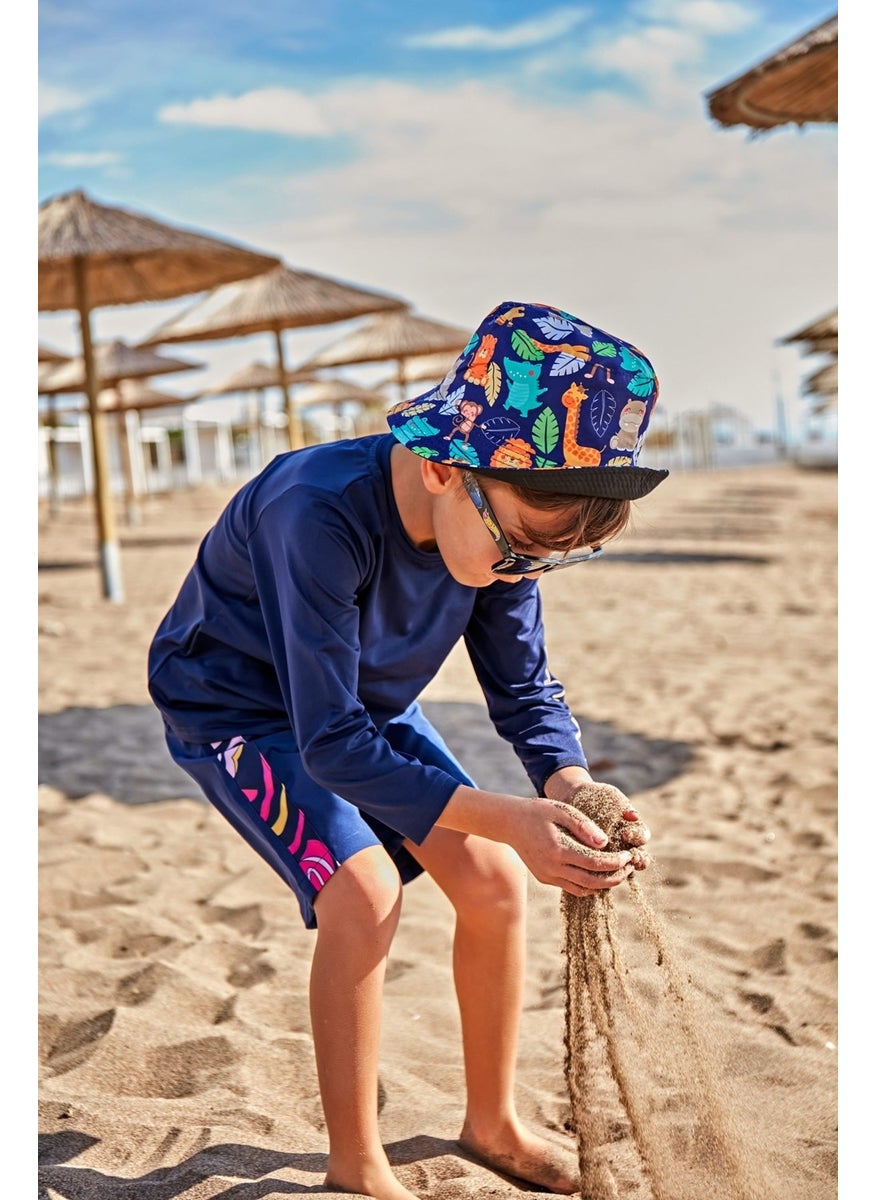 Marina Navy Blue Patterned Boy Shorts B2434  - Image 1