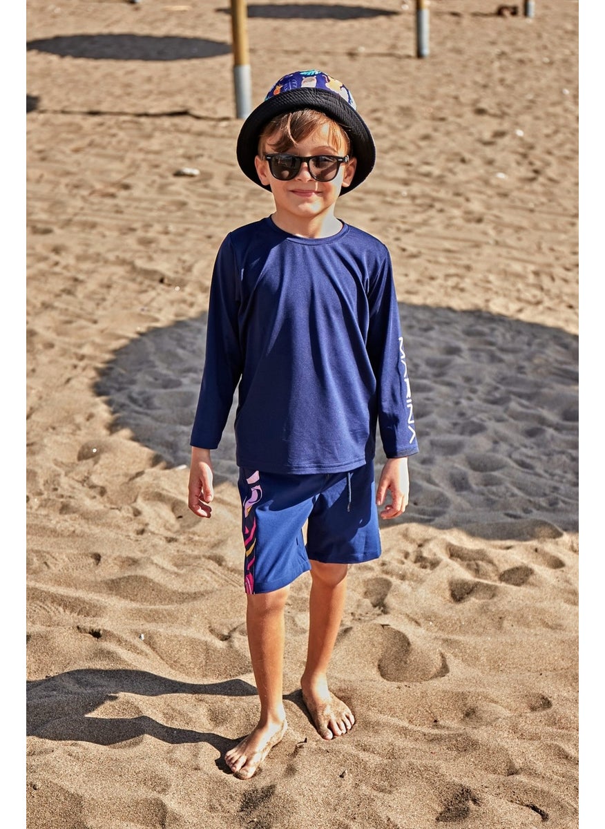 Marina Navy Blue Patterned Boy Shorts B2434  - Image 2