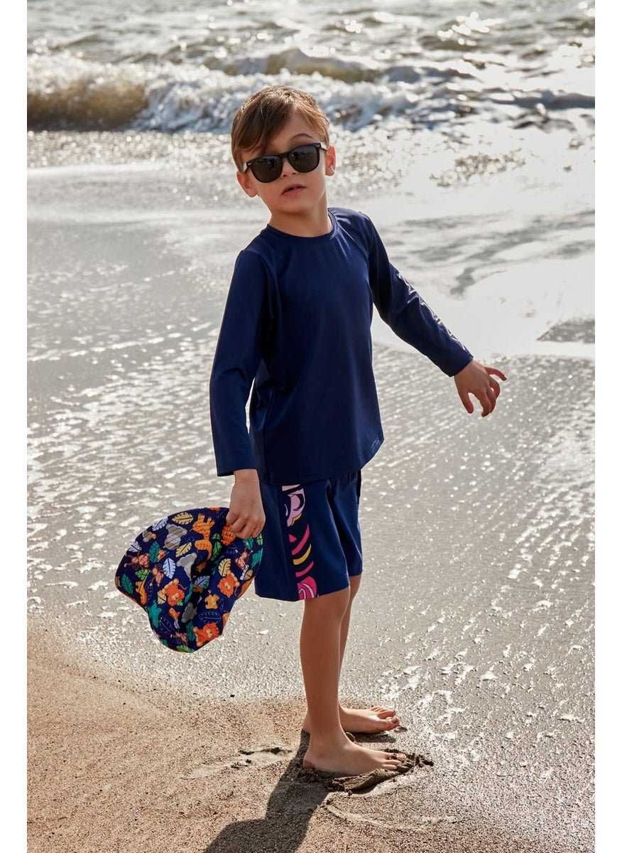 Marina Navy Blue Patterned Boy Shorts B2434  - Image 3