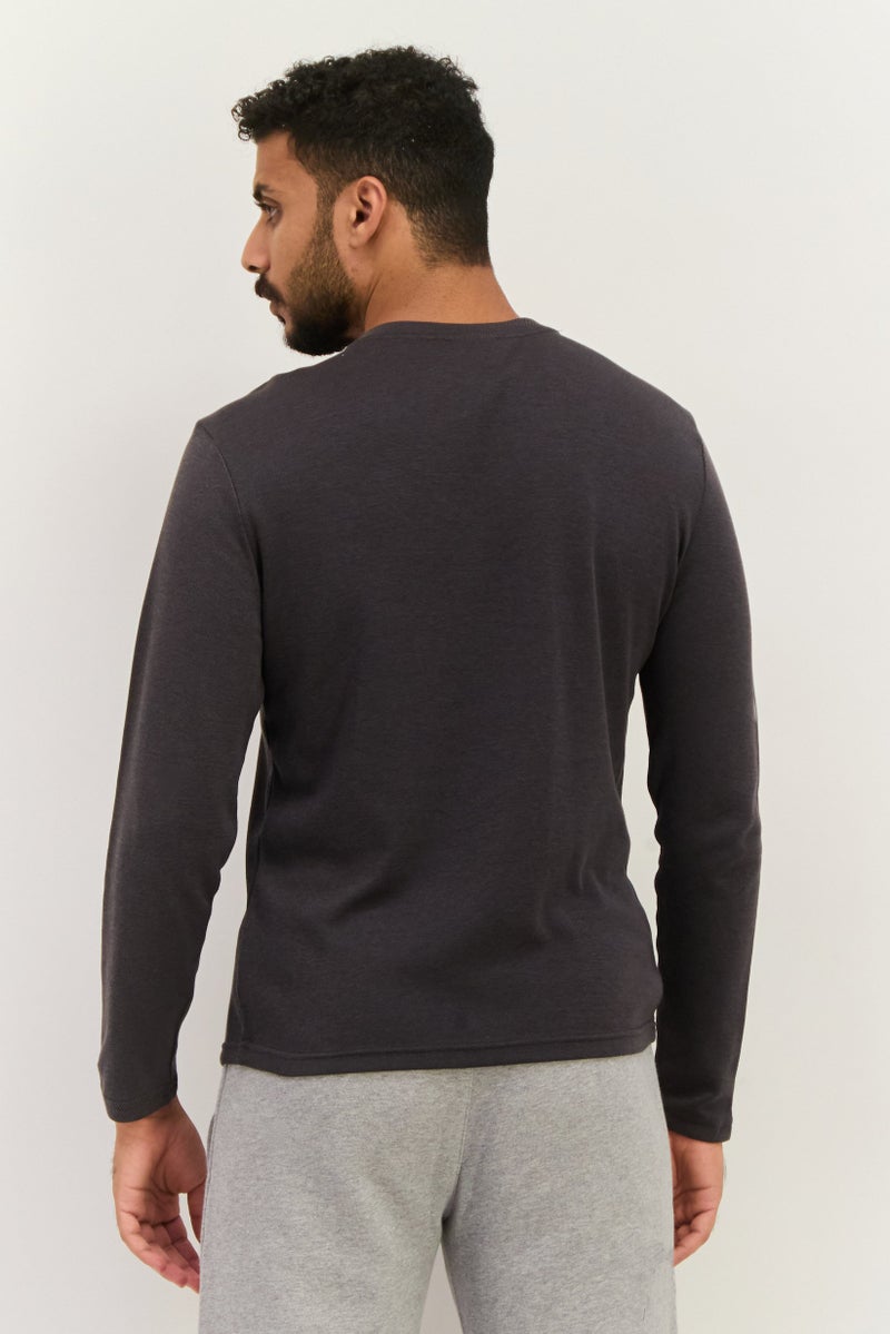 SKECHERS Men Sportswear Fit Long Sleeve Outdoor T-Shirts, Charcoal - Image 3