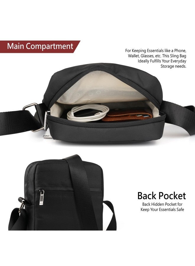 Elmira ELMIRA Sling Bag for Men & Women - Passport Bag for Men Travel, side chest crossbody shoulder Water resistant hand bag for men travel, small cash collection stylish bags for men (black) - Image 5