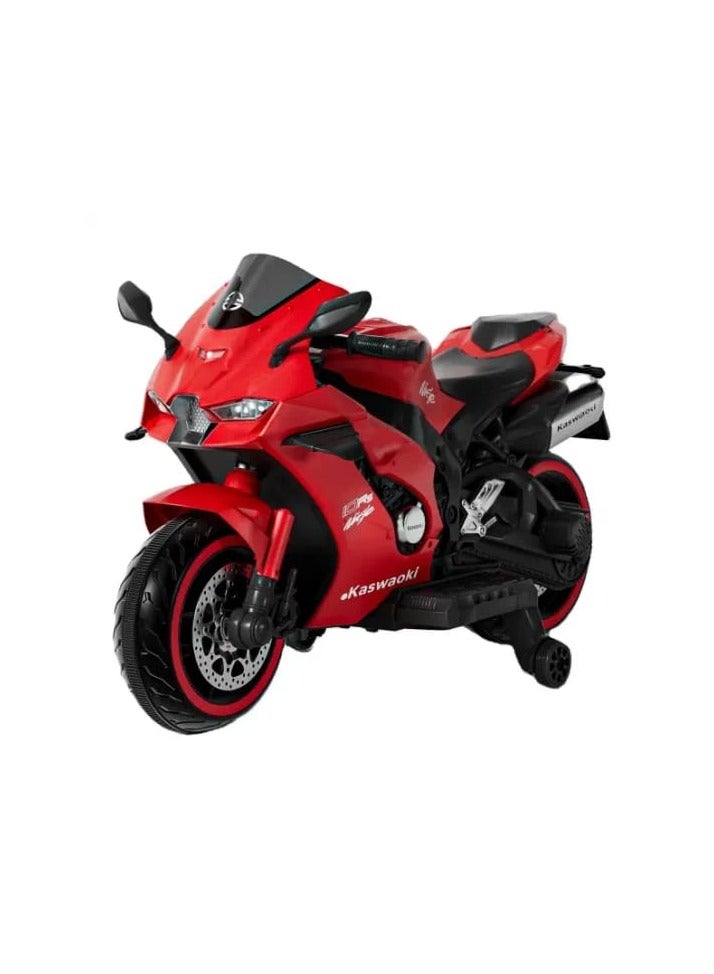 Electric motorcycle for children to ride on, racing motorcycle with a real design for children, multi-colored for boys and girls (red) - Image 1