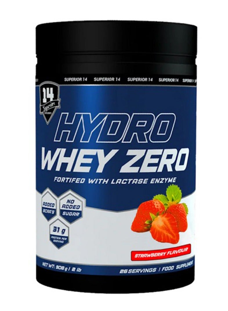Hydro Whey Zero Strawberry 2 lb – Hydrolyzed Whey Protein with Added BCAAs & Glutamine, No Added Sugar, Low Carb Formula