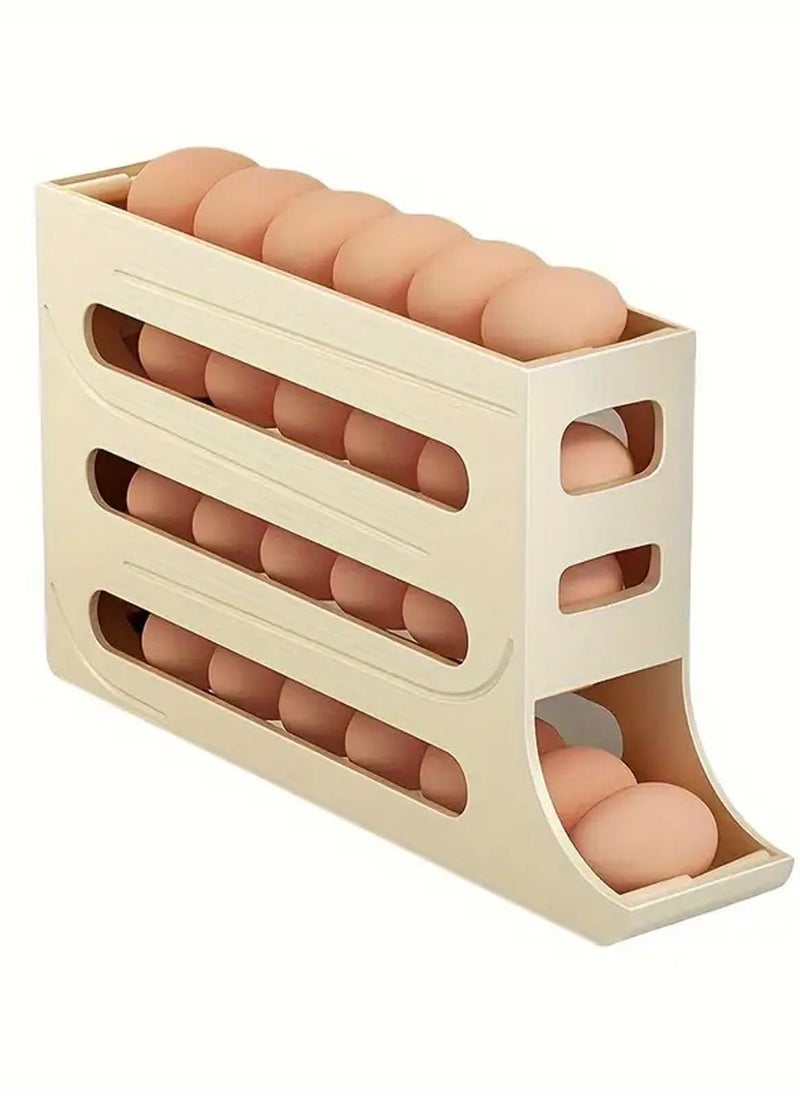 RACO RACO Egg Storage Box 4-Layer Automatic Rolling Basket, Holds 30 Eggs for Fridge, Cabinet, and Counter  - Image 1