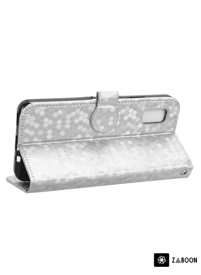 Zaboon Protective Case For Sharp Aquos Wish 3 Honeycomb Dot Texture Leather - Image 5