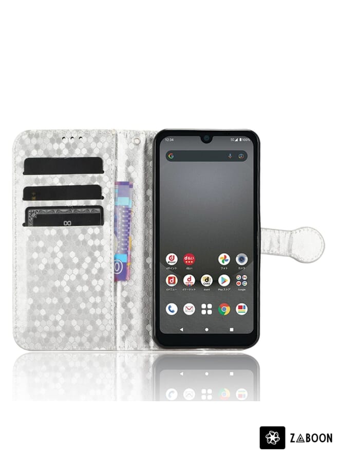 Zaboon Protective Case For Sharp Aquos Wish 3 Honeycomb Dot Texture Leather - Image 4