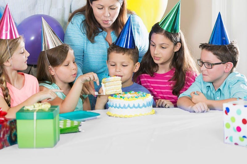 Exquisite Party Solids 54 Inch X 300 Feet Value Pack White Plastic Table Cover Roll in A Cut - to - Size Box with Convenient Slide Cutter. Cuts Up to 36 Rectangle 8 Feet Plastic Disposable Tablecloths - Image 4
