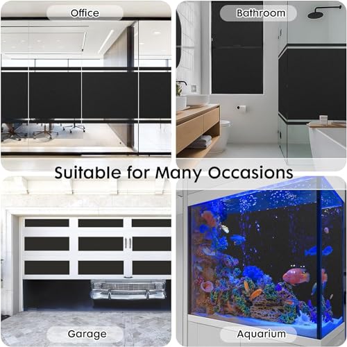 HOMSUN Blackout Window Film, Sun Light Blocking Frosted Privacy Window Cling for Glass, Darkening Window Tint for Day Sleep, UV Blocking Static Cling Window Cover (12 X 48 Inch, Solid Blackout) - Image 5