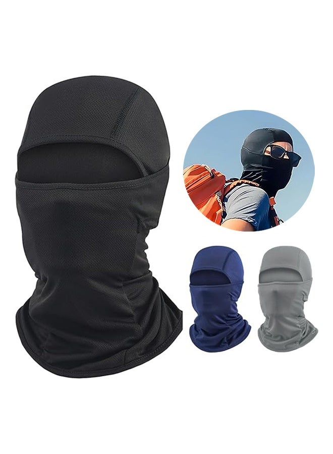 MXN 3 Pcs Balaclava Face Mask, Protection Hood Breathable Mask, Sun UV Breathable Protection Hood for Men Women Skiing Snowboarding Cycling Hiking (Black, Navy Blue, Grey) - Image 1