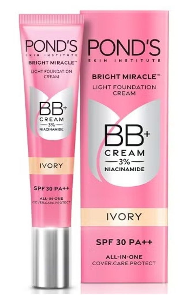 Bright Miracle Light Foundation BB+ Cream - Ivory 18gm - Image 2