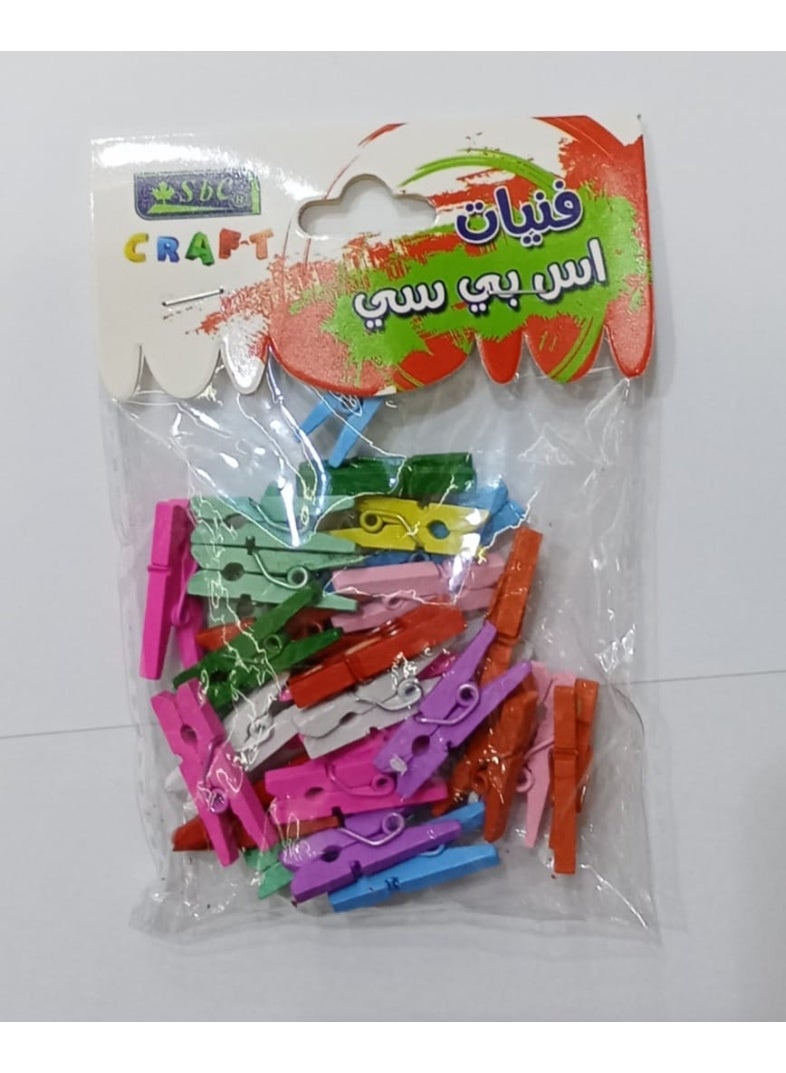 SBC Wooden Clips Assorted Colour - Image 1
