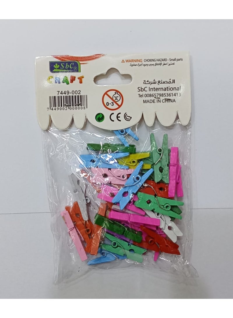 SBC Wooden Clips Assorted Colour - Image 2