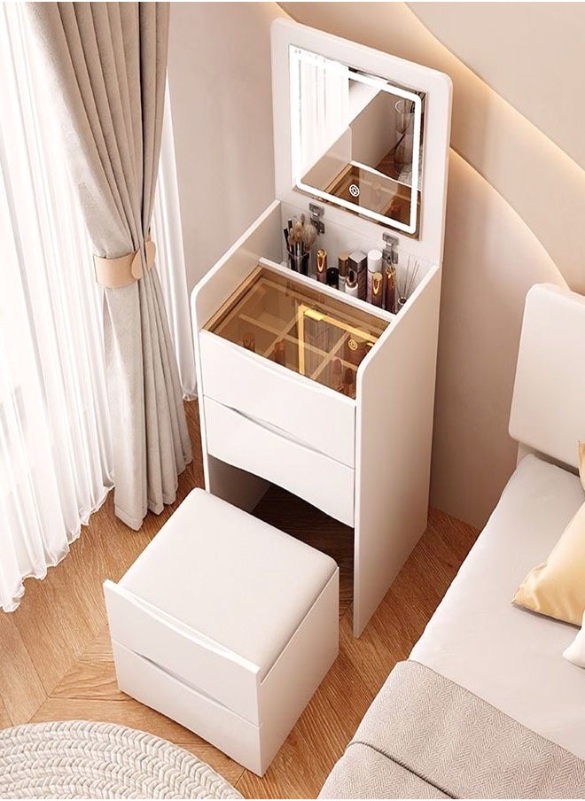 fashionhome - Multifunctional Makeup Dressing Table Drawers Make Up Organizer Storage Cabinet Makeup Table Set with Touch Light Vanity Mirror and Cushioned Stool  40 x 40 x 82 Centimeter - Image 1