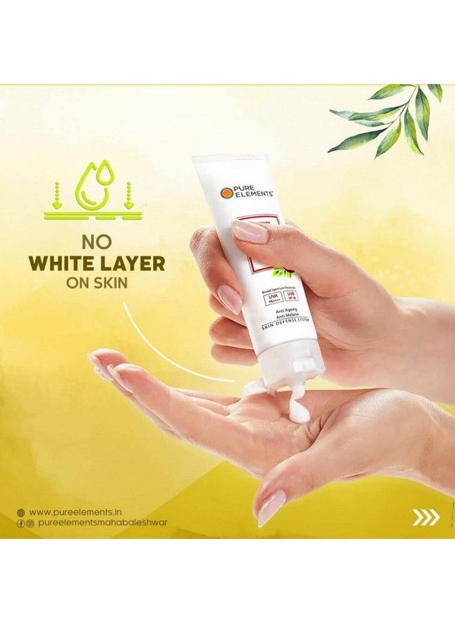 Pure Elements Pomegranate Green Tea Ultralight Sunscreen Spf 50 Lightweight No White Cast Acne Safe For Men & Women 50 Gm  - Image 5