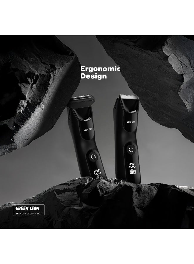 GREEN LION Sensitive Duo Hair Trimmer & Shaver with 1.5H Working Time / Skin Safe Blades / Combs Included / IPX7 Waterproof / Ceramic & Stainless Steel Blade Material / Travel Lock Function - Black - Image 2