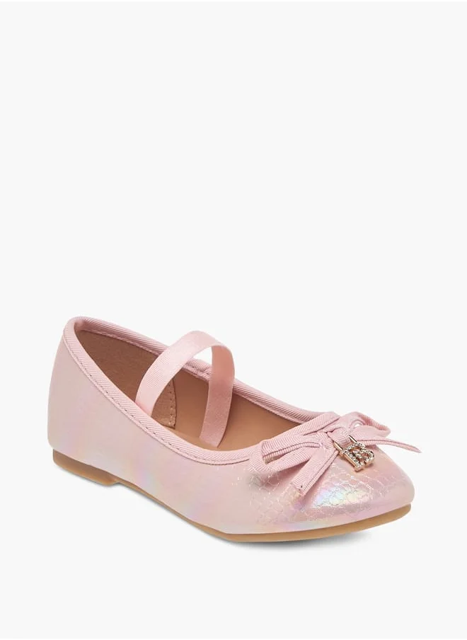 Flora Bella By Shoexpress Girls Bow Embellished Ballerina Shoes With Elastic Strap Detail Ramadan Collection