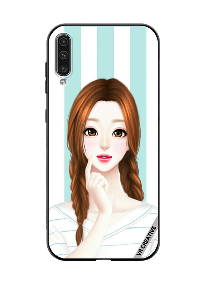VR CREATIVE Protective Case Cover For Samsung Galaxy A50/A50s Thinking Girl Design Multicolour - Image 1