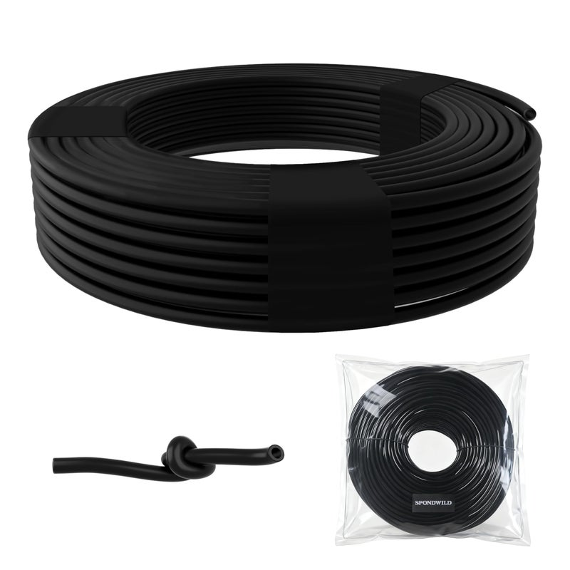 SPONDWILD 50 Ft 14 Inch Blank Distribution Tubing UV Protected Flexible Black Drip Hose Universal for Garden Potted Plants and Veggie Beds Fits Standard Drip Components - Image 2