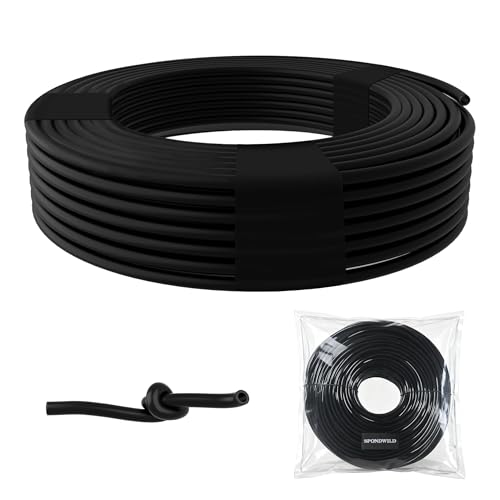 SPONDWILD 50 Ft 14 Inch Blank Distribution Tubing UV Protected Flexible Black Drip Hose Universal for Garden Potted Plants and Veggie Beds Fits Standard Drip Components - Image 1