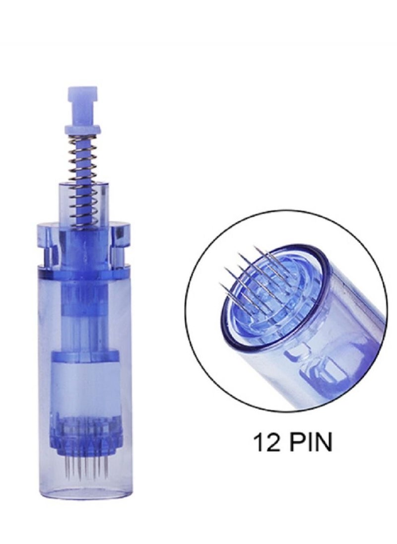 25-Piece 12 Pins Replacement Cartridges Disposable Needles Compatible with Derma Pen A1