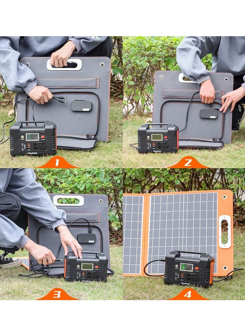 FlashFish 60W 18V Foldable Solar Panel, Charger for Portable Power Station Solar Generator  - Image 5
