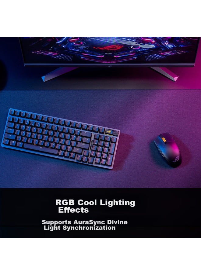 Rog Yingren 3 Wireless Mouse, 36000 Dpi, Up To 618h Battery Life, E-sports Gaming, Lightweight, Symmetrical Design, Rgb Lighting Effects, Black - Image 3