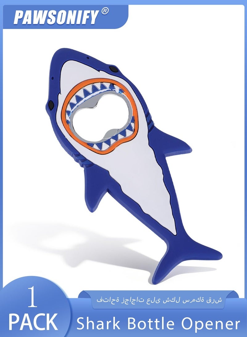 PAWSONIFY Cute Shark Bottle Opener, Magnetic Soda Bottle Opener with Strong Magnet - Image 1
