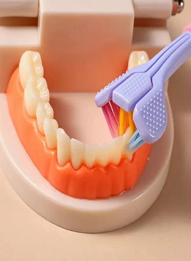 XEREBIAN 3-Sided Manual Toothbrush, Soft Bristle Toothbrush With Tongue Scraper, Travel Toothbrush For Complete Teeth And Gum Care For Adults (1),Multicolour - Image 4