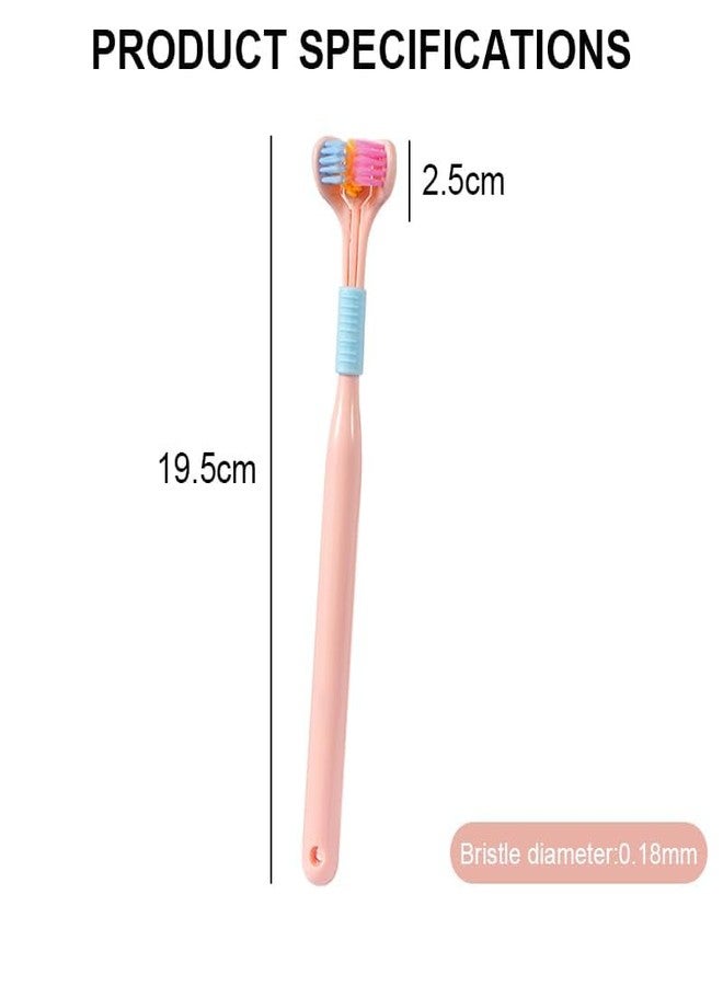 XEREBIAN 3-Sided Manual Toothbrush, Soft Bristle Toothbrush With Tongue Scraper, Travel Toothbrush For Complete Teeth And Gum Care For Adults (1),Multicolour - Image 3