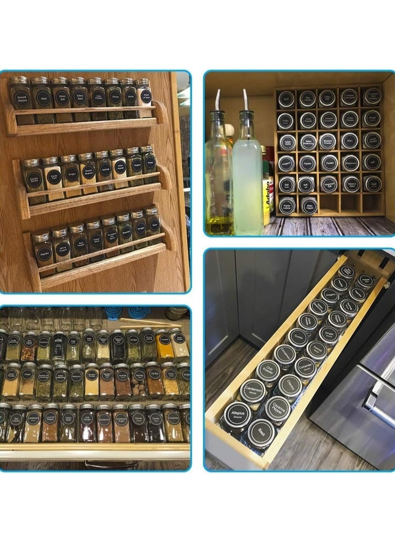 Generic - 24 Pcs Glass Spice Jars with Labels - 4oz Empty Square Spice Bottles Containers, Condiment Pot, Shaker Lids and Airtight Metal Caps - Silicone Collapsible Funnel - Image 1