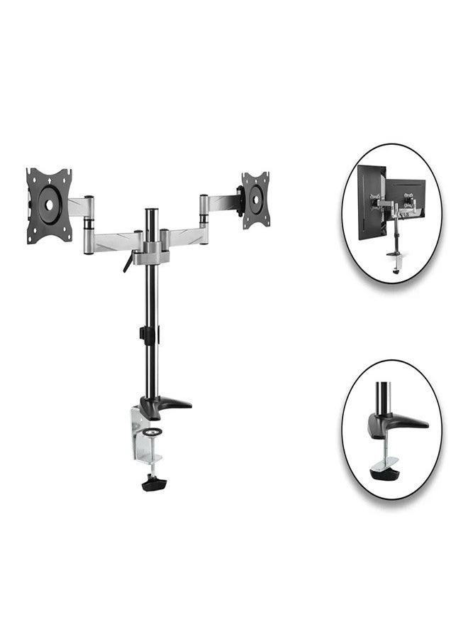 Skill Tech SH110 C024 Aluminum Dual Monitor Desk Mount Bracket For Most 13"-32" Monitors/TVs, VESA 100x100, Max Load Capacity 8 Kg  - Image 2