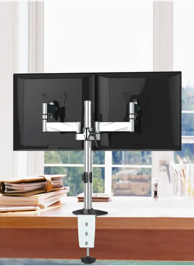 Skill Tech SH110 C024 Aluminum Dual Monitor Desk Mount Bracket For Most 13"-32" Monitors/TVs, VESA 100x100, Max Load Capacity 8 Kg  - Image 4