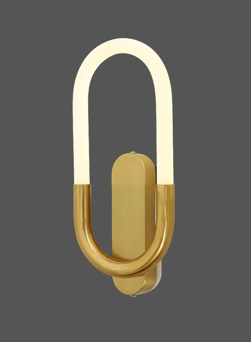 Warm White Oval-Shaped Antique Brass Gold Classic LED Wall Lamp - Image 2