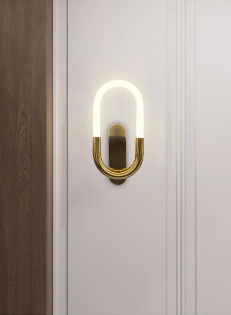 Warm White Oval-Shaped Antique Brass Gold Classic LED Wall Lamp - Image 3