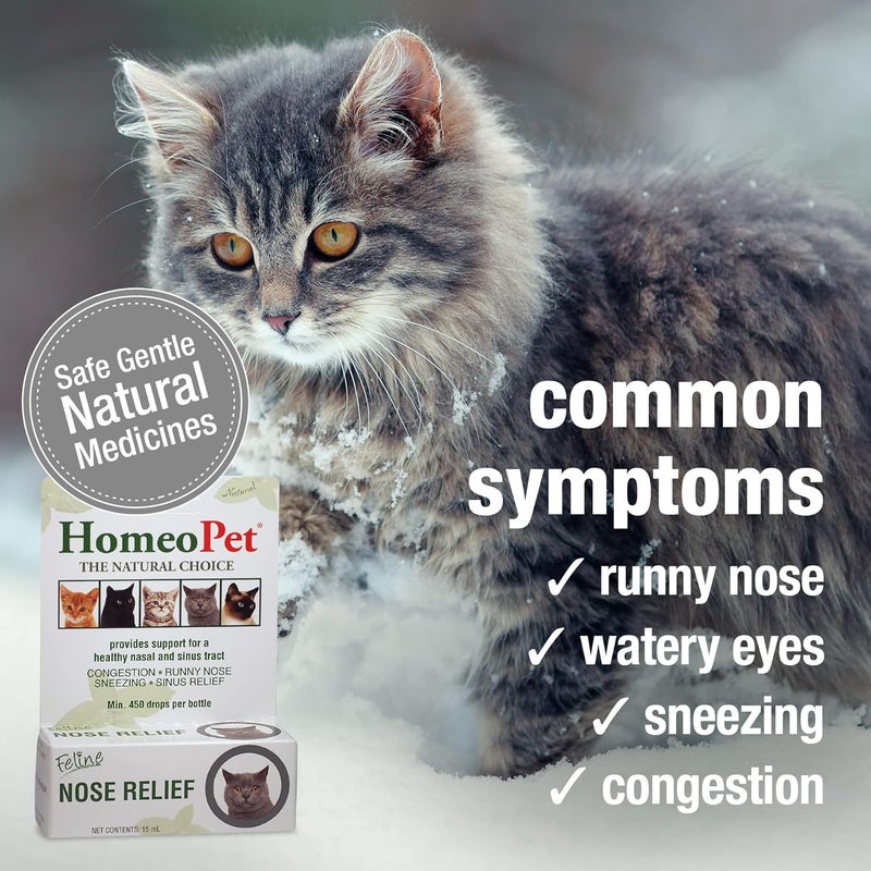 HomeoPet Feline Nose Relief Natural Nasal and Sinus Medicine for Cats Pet Medicine 15 Milliliters - Image 3