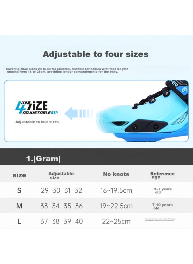 M-cro Inline Skates For Children, Boys And Girls, Hard Shell, Flat Pattern, Micro Straight-arrangement Roller Skates, S6n Blue Set, Size S - Image 4