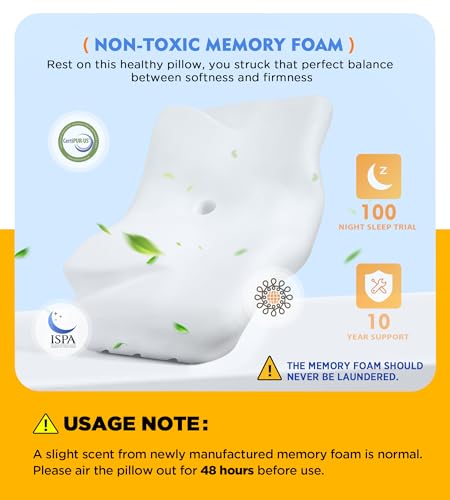 Osteo Cervical Pillow for Neck Pain Relief, Hollow Design Odorless Memory Foam Pillows with Cooling Case, Adjustable Orthopedic Bed Pillow for Sleeping, Support for Side Back Sleepers - Image 5