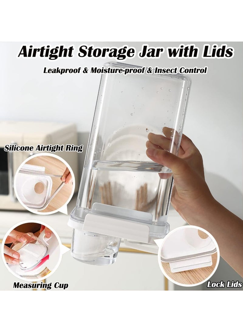 AUTOYSUR Rice Airtight Dry Food Storage Containers with Lock Lid,3 Pack Pour Spout and Seal Buckles Food Dispenser,Cereal Containers Dispenser with Measuring Cup,Rice Storage Bin,,BPA Free(1800ML*3PC)  - Image 4