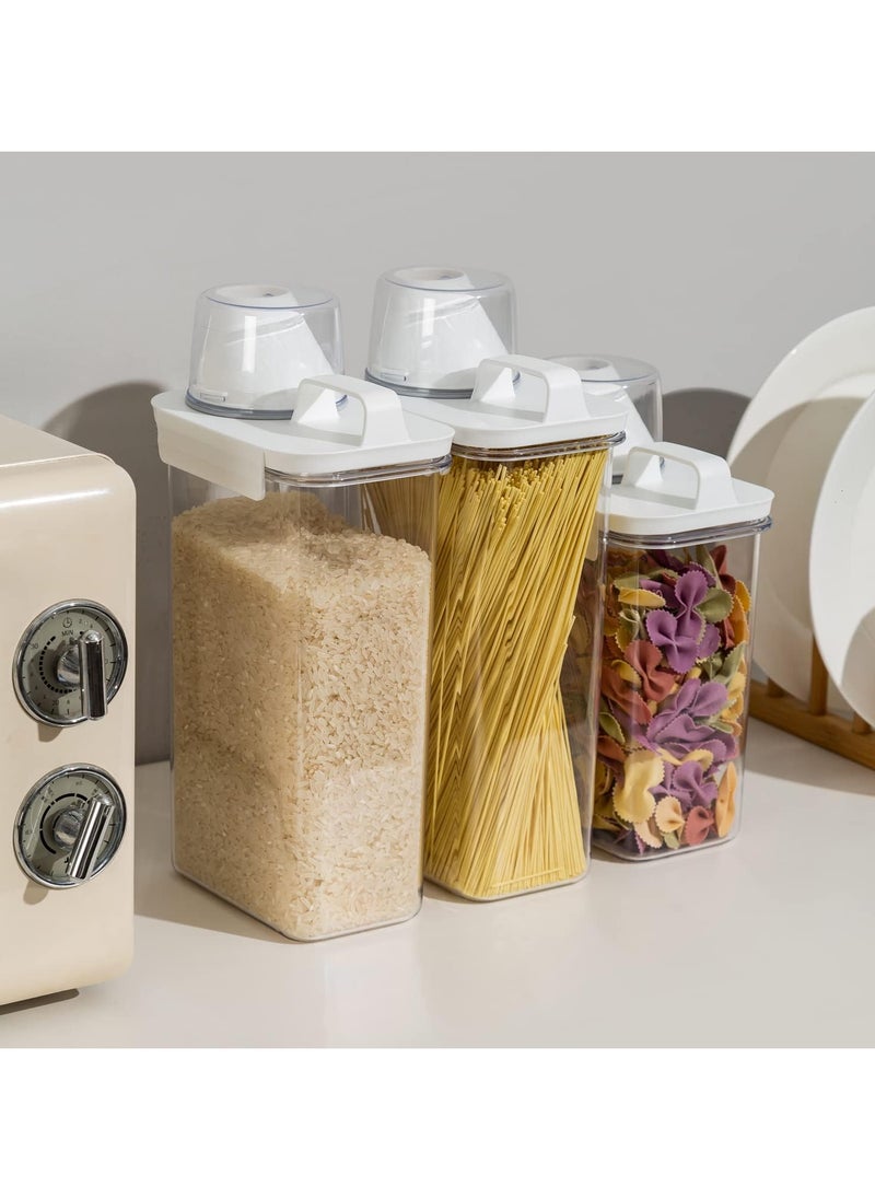 AUTOYSUR Rice Airtight Dry Food Storage Containers with Lock Lid,3 Pack Pour Spout and Seal Buckles Food Dispenser,Cereal Containers Dispenser with Measuring Cup,Rice Storage Bin,,BPA Free(1800ML*3PC)  - Image 5