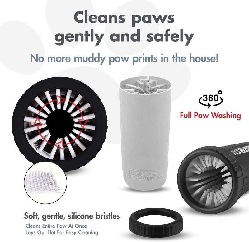 Dexas MudBuster Portable Dog Paw Washer/Paw Cleaner, Large, Matte Black- Special Edition (PW72025-22WP) - Image 2