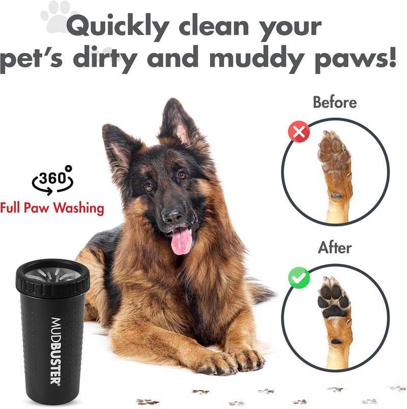 Dexas MudBuster Portable Dog Paw Washer/Paw Cleaner, Large, Matte Black- Special Edition (PW72025-22WP) - Image 4