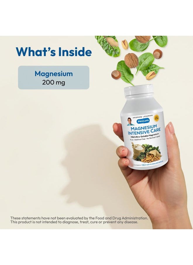 Andrew Lessman - Andrew Lessman Magnesium Intensive Care 250 Capsules – 200mg Mild Ultra-Soluble Magnesium, Supports Nerves, Muscles, Brain and Heart, No Additives, Gentle to Even The Most Sensitive Stomachs - Image 1