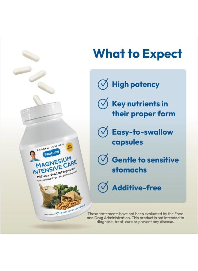 Andrew Lessman - Andrew Lessman Magnesium Intensive Care 250 Capsules – 200mg Mild Ultra-Soluble Magnesium, Supports Nerves, Muscles, Brain and Heart, No Additives, Gentle to Even The Most Sensitive Stomachs - Image 1