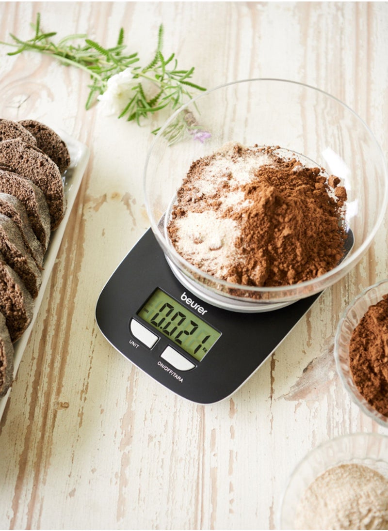 Beurer - KS 25 - Digital Kitchen Scale | 3kg Capacity | 1.2L Dishwasher-Safe Bowl | Tare Function | Multi-Unit Measurement (kg, g, lb, oz) - Image 1
