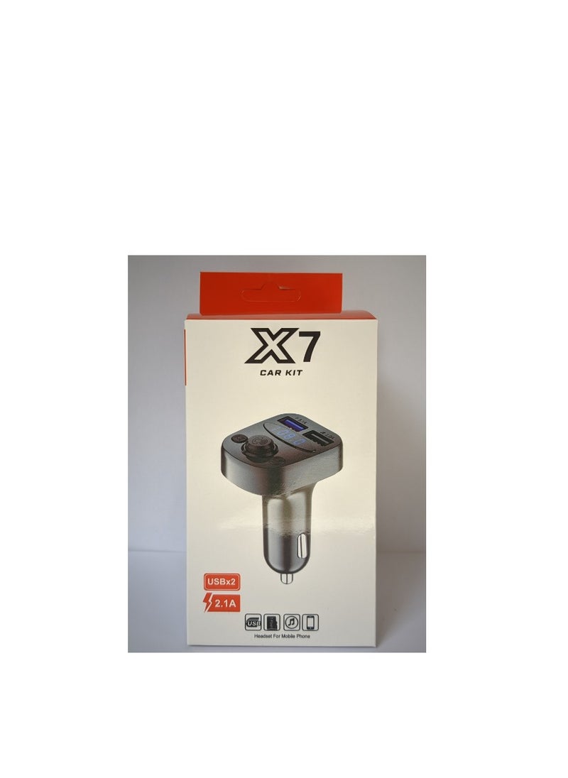 مشغل ام بي 3 بلوتوث X7 يدعم السيارة مع جهاز ارسال اف ام ومكبر صوت مع شحن USB