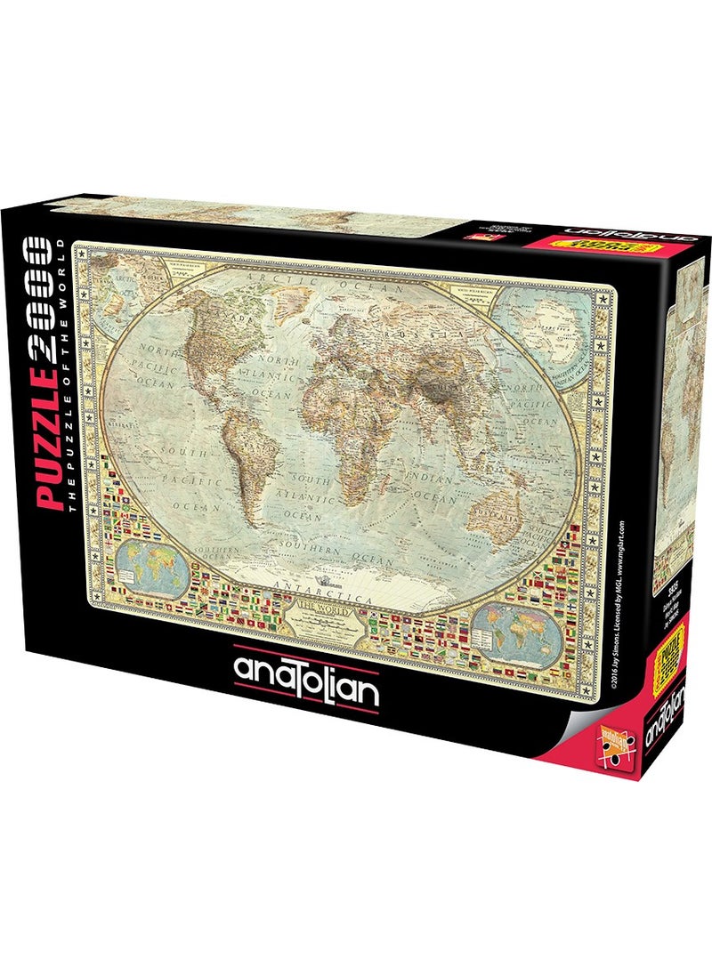 Anatolian 2000 Piece Puzzle / World Map - Code 3935  - Image 1