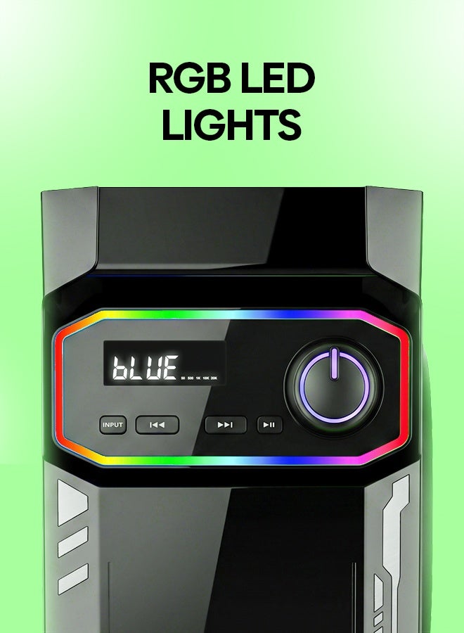 Faster XB8500 2.1 CH Home Theater Multimedia Speaker with Wired Subwoofer 90W Powerful Output - Dedicated Sound Mode, Deep and Thrilling Bass, Dolby Digital Embedded - Multi Color LED Display - Supporting Bluetooth, AUX, USB & Remote - Image 5