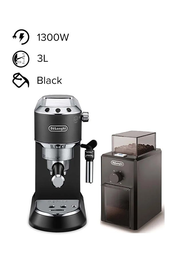 ديلونجي ماكينة صنع قهوة الإسبريسو ديديكا بمضخة 3 L 1300 W EC685BK + KG79 أسود - Image 1